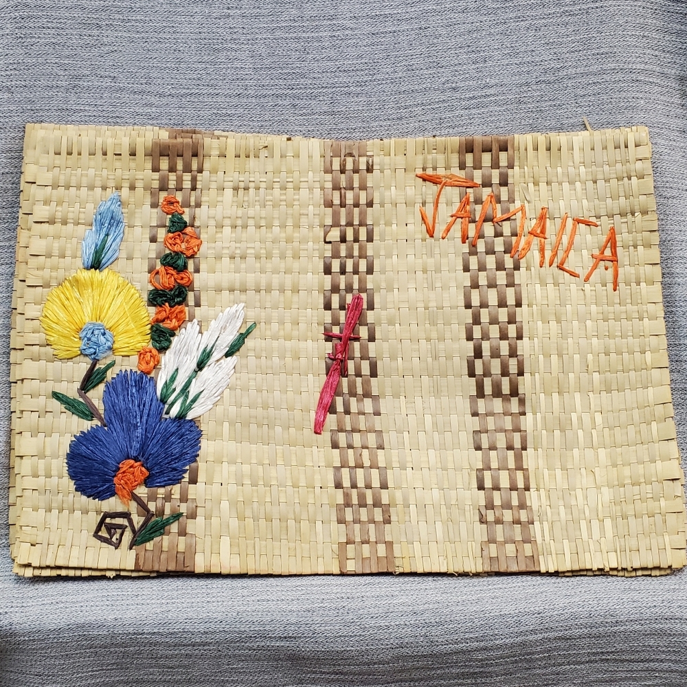 NEW Beautiful Hand-Made Embroidered Boho Jamaican Placemats